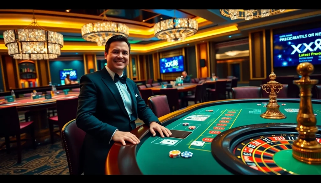 Exciting gameplay at XX88 casino table with vibrant cards and poker chips.