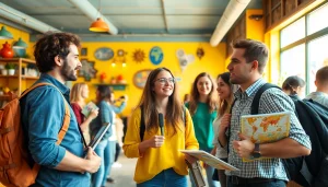 Group of friends enjoying their stay at a hostel showcasing the lowest rate guaranteed for hostels.