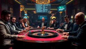 Engage in thrilling gameplay at a casino featuring hidden wiki dark web themes with poker chips and roulette wheels.