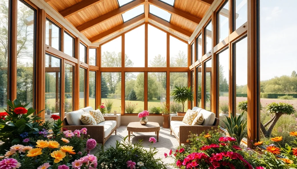 Sunroom install showcasing a serene interior with vibrant outdoor views