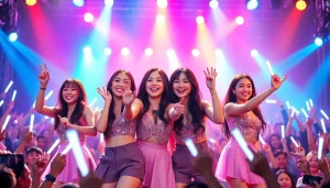 Watch the latest BLACKPINK news as they perform live with energetic expressions in a vibrant concert.