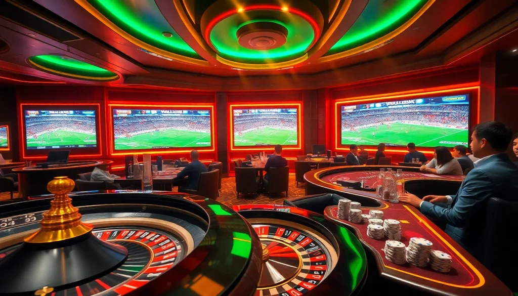 Experience thrilling moments at Vaoluoi tv in a vibrant betting atmosphere with casino elements.