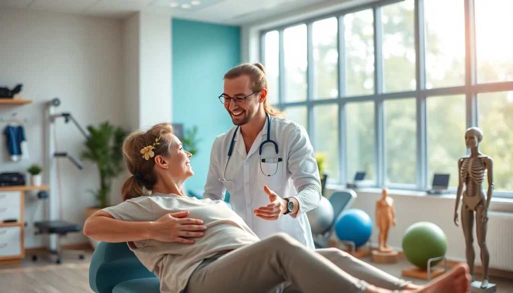 Engaging physiotherapy session highlighting north side edmonton physiotherapy techniques for patient recovery.