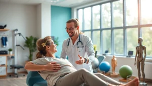 Engaging physiotherapy session highlighting north side edmonton physiotherapy techniques for patient recovery.