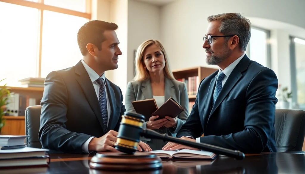 Greenville Personal Injury Lawyers discussing a case in a professional office setting.