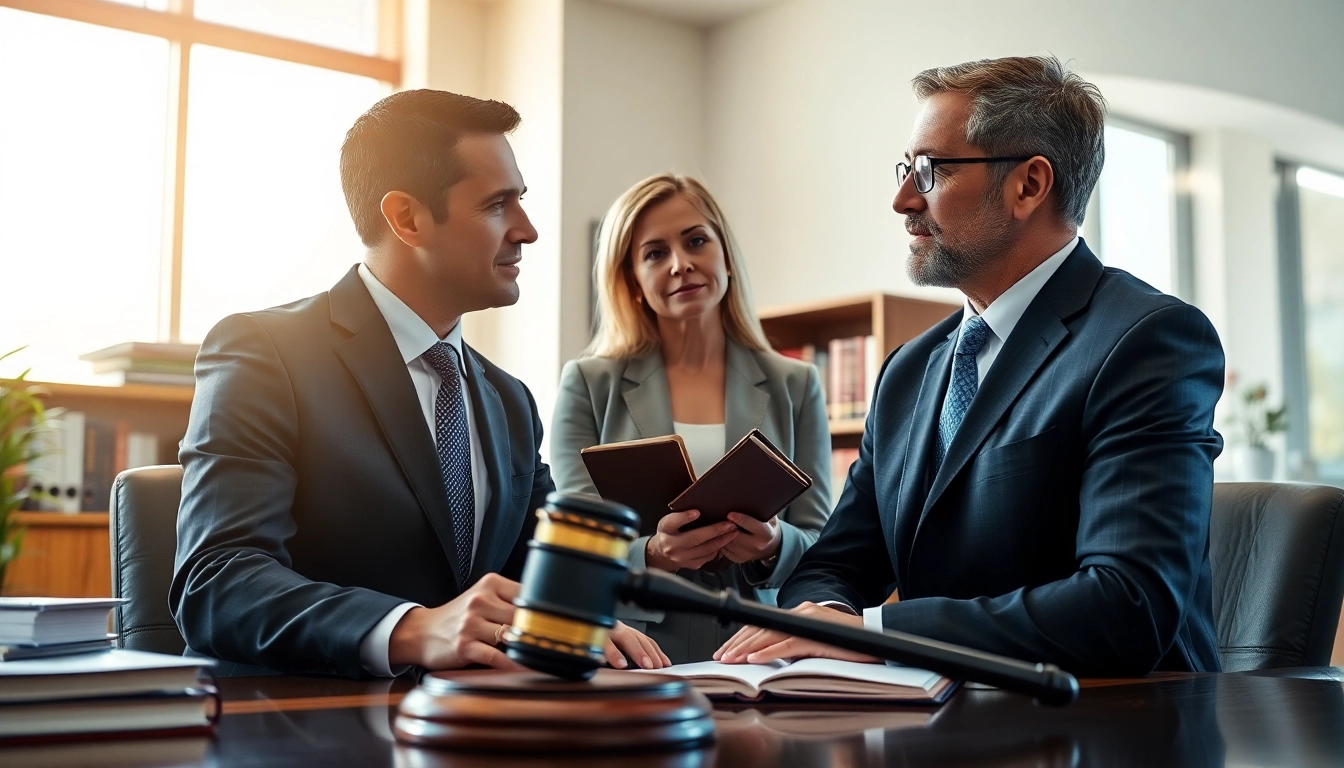 Greenville Personal Injury Lawyers discussing a case in a professional office setting.