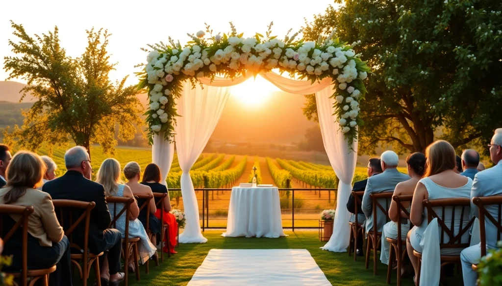Celebrate a Clarksburg wedding with an enchanting outdoor ceremony set against picturesque vineyards.