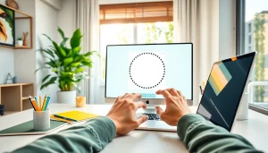 Crop image in circle using an online tool, showcasing a user-friendly interface and vibrant workspace.