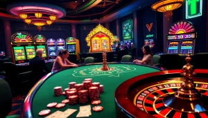 Engaging scene of players at the trang chủ thabet poker table, evoking the thrill of casino gambling.
