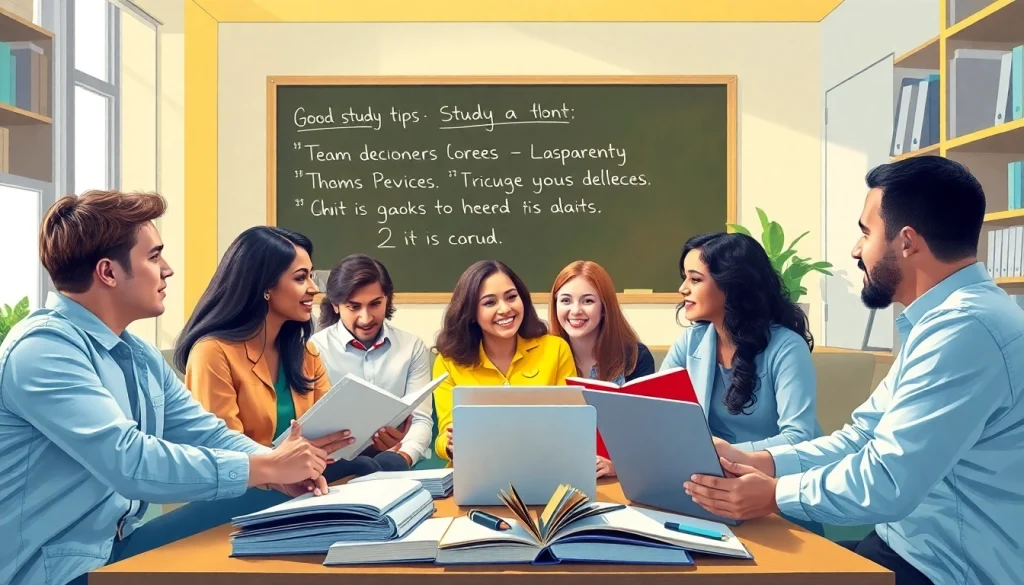 Engaged students using exam assistance services in a collaborative study environment.