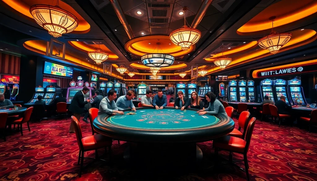 Tunjukkan permainan hoki77 yang seru di meja poker yang ramai dengan pemain yang antusias.