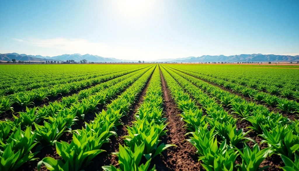Exploring land irrigation techniques through vibrant agricultural fields with advanced methods.