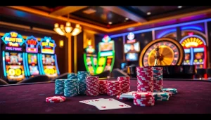 Engage in thrilling gameplay at trang chủ thabet with vibrant casino elements and poker excitement.