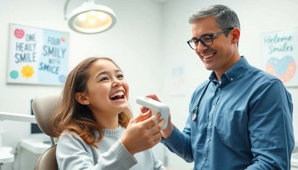 Teen teeth straightening Hawthorn with a caring orthodontist brightening a young patient's smile.