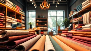 Stoffen webshop nederland met een prachtig assortiment stoffen in een stijlvolle setting.